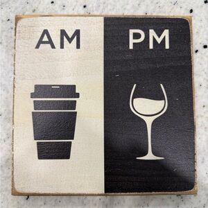 AM PM Coffee and Wine Wall Decor